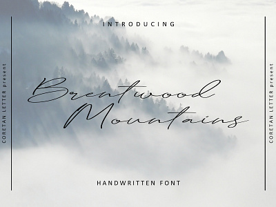 Brentwood Mountains Typeface branding design handmade handwritten handwritting illustration logotype script scripture typeface typography