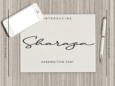 Sharaza Typeface branding handmade handwritten illustration logotype script scripture typeface typography