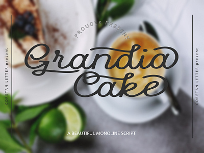 Grandia Cake Typeface branding cake grandia handwritten illustration logotype script typography