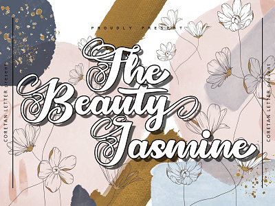 The Beauty Jasmine Typeface branding design handwritten illustration logo logotype script typeface typography ui