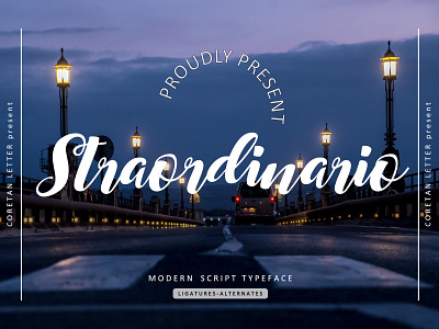 Straordinario Font branding design handwritten illustration logo logotype script typeface typography