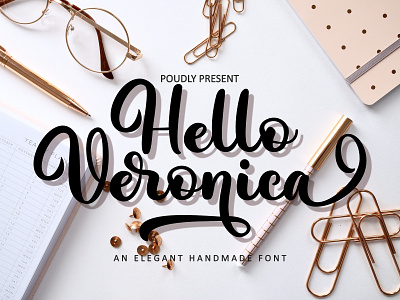 Hello Veronica Font branding design handwritten illustration logo logotype script typeface typography ui veronica