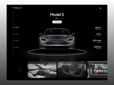 Tesla Homepage Concept automobile automotive car car ui homepage landing page model s tesla ui user interface design ux web webdesign