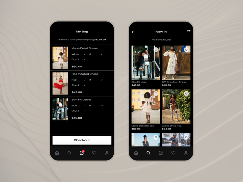 Almost Famous- E-commerce Fashion App Concept app concept app design concept design dark mode e-commerce fashion fashion app ios ui user interface ux