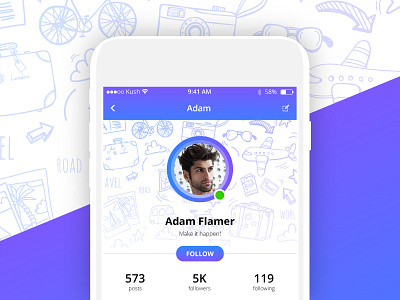 Profile View design flat graphics mobile ui ux