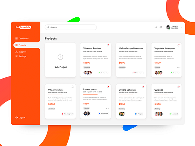 Project Management Tool adobe analytics cards ui clean dashboad dashboard ui design flat minimal product projects tags trend2019 ui ui ux ux webapp webapplication webdesign xd