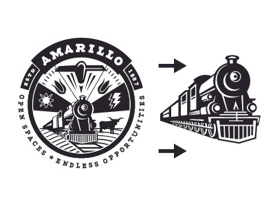 City Seal, Amarillo amarillo city logo seal train