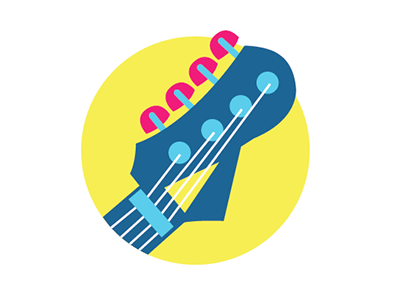 Tacky to the Max cmyk eighties guitar icon