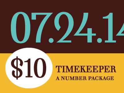 Timekeeper Number Set font numbers time type typeface