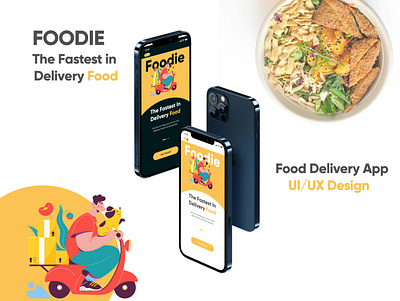 Food Delivery App UI/UX Design design illustration mobile typography ui uiux ux vector