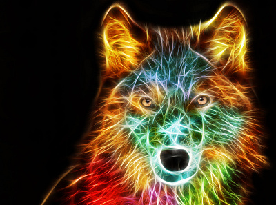 Wolf Glowing Effect art designs glow glowing effects painting wolf