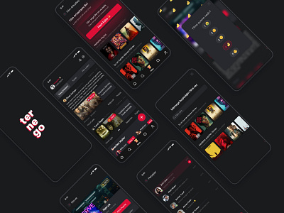 Ternego Mobile App - Movie Lovers 🎥 app applicaiton cinema color design mobile movie moviebuddy red tv ui ux
