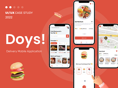 Doys! Delivery Mobile App Design application delivery design food hamburger minimal mobile new ui ux