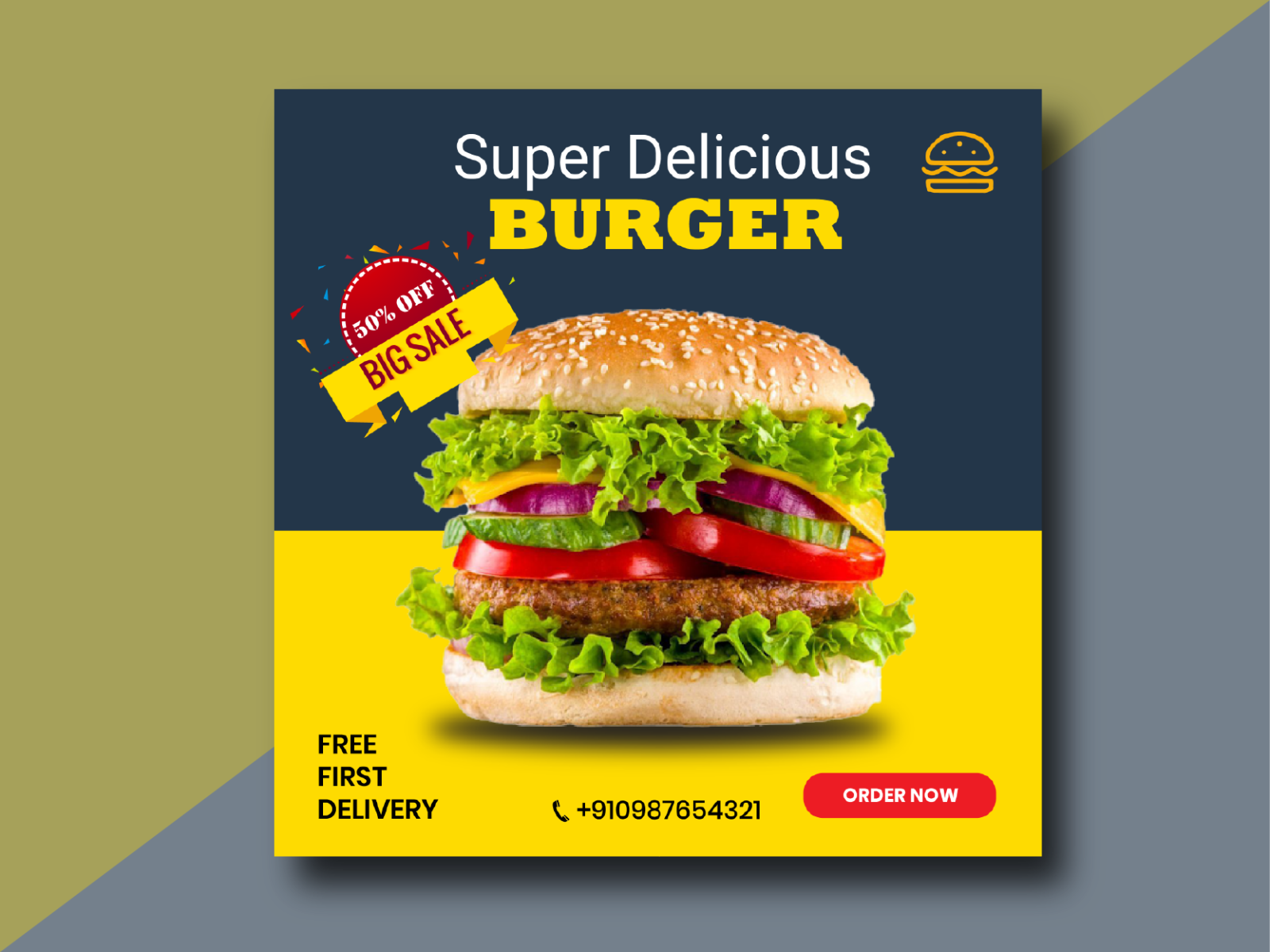 Burger social media poster by Sreelakshmi Rahul on Dribbble