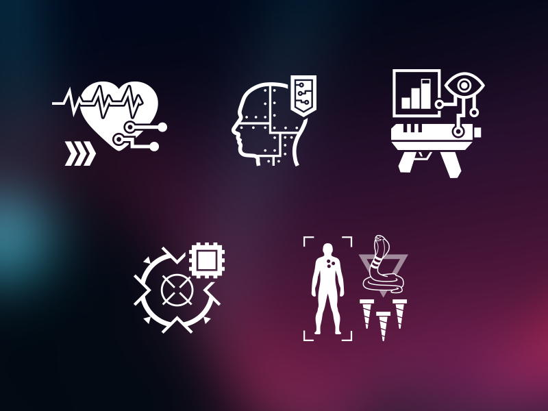Neon Chrome — Icons preview ui white mono game icon flat project