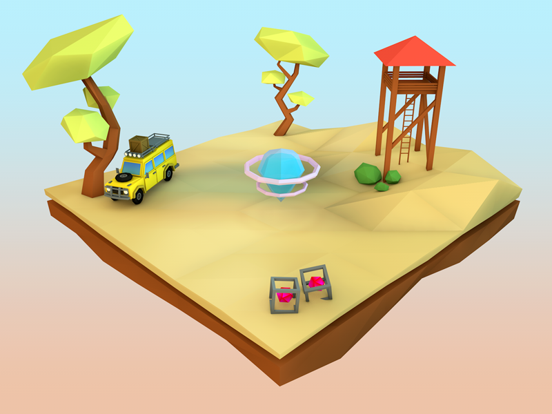 Object in the Desert desert 3d c4d low poly personal