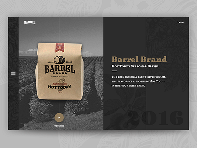 Barrel Brand Coffee — Header Concept coffee dark personal ui website