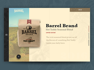 Barrel Brand Coffee — Second Header Concept