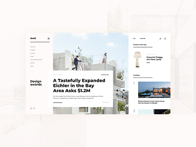 Dwell redesign concept design typography ui web