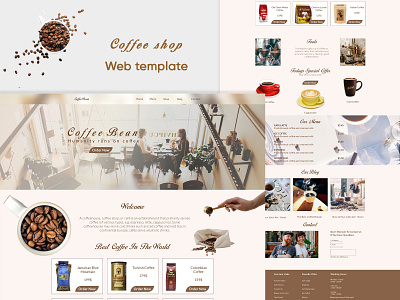 coffee shop Web Template coffee bean coffee shop coffee shop website web design
