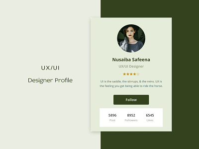 User Profile UI design Template