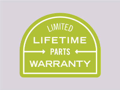 Warranty clean design flat green half moon lines lock up module sign trade gothic type typography