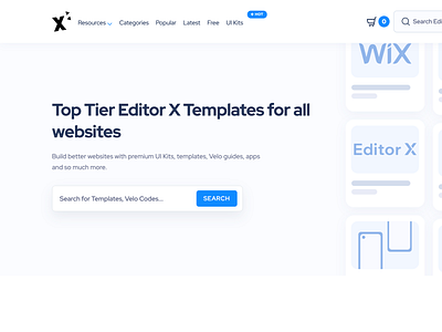 Editor X Store - Templates Marketplace Website branding design editor x icon illustration logo marketplace marketplace x templates ui ux vector wix