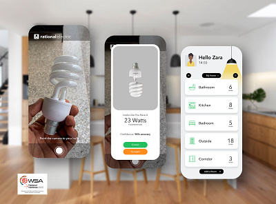 Rational Electric App bulb ghana machine learning product design smart home ui ux