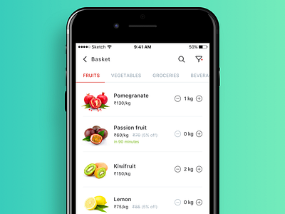 Online Grocery Store app bigbasket clean e commerce ecommerce fruits grocery ios minimal store ui