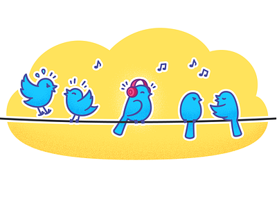Twitter birds art bird birds cute fighting header illustration illustration twitter vector wire