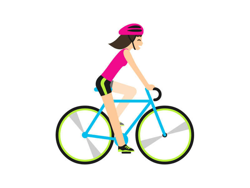 Loading animation animation bicycle bike cartoon fitness flat gif girl loading sport vector