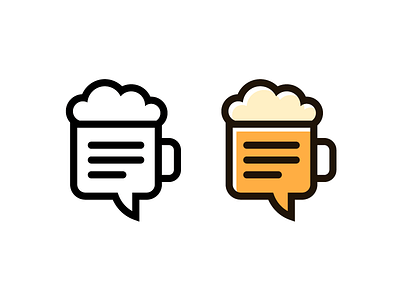 Beer Speech Bubble beer bubble chat flat icon line logo mug negative space social speech vector