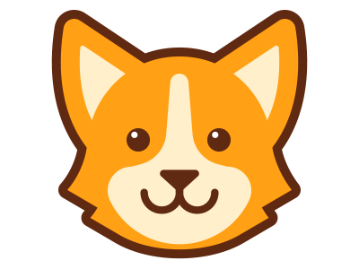 Corgi animation animation corgi cute dog face flat happy icon kawaii puppy tongue vector