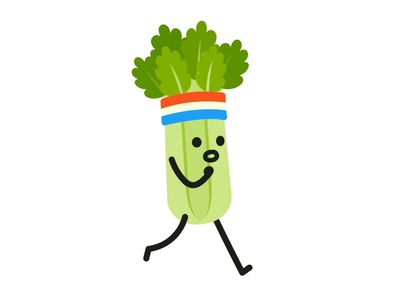 run celery run animation cartoon celery fitness health jogging running sweatband vegetable