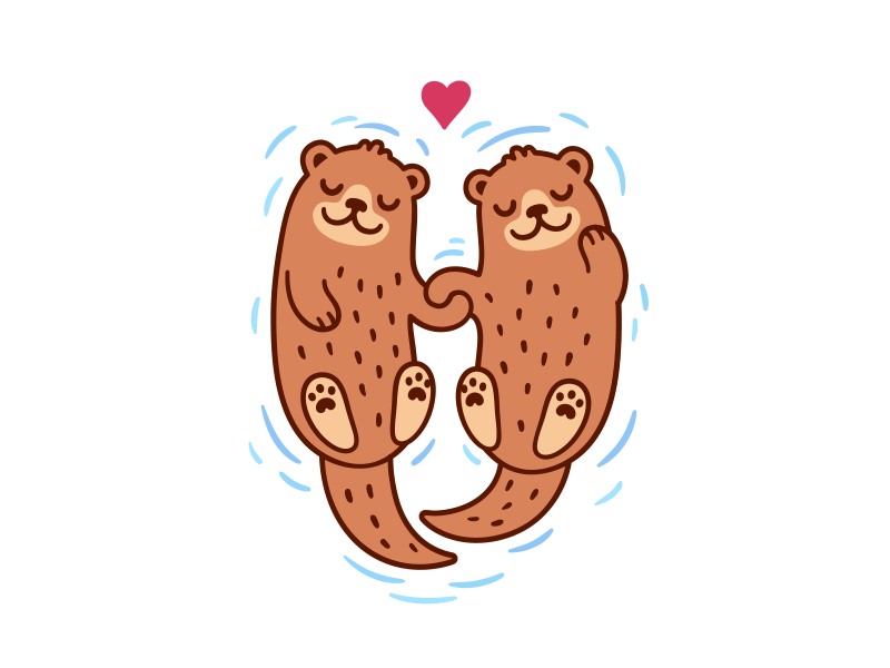 Significant Otters adorable animal animation cartoon couple cute love otter