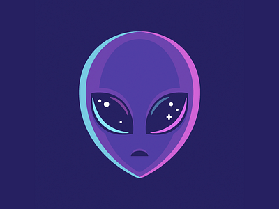 Alien alien cartoon eyes face head icon logo space ufo vector