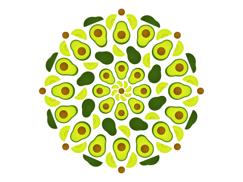 Avocado Mandala animation avocado food green kaleidoscope mandala