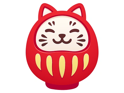 Cat Daruma cartoon cat cute daruma dharma japan japanese neko vector