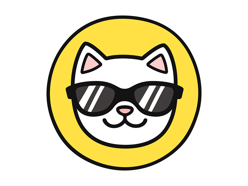 deal with it animated animation cartoon cat cute face icon sunglasses