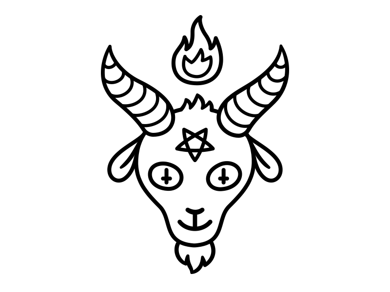 Lil' Baphomet animation demon devil drawing goat head satan