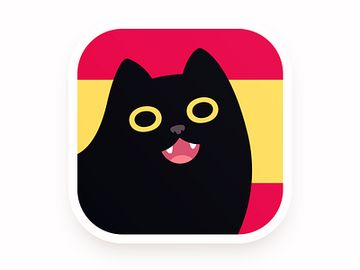 ConjuGato app black cat cartoon cat character cute design face icon illustration logo spanish vector
