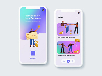 Fintech Mobile App Mockups ✨ branding illustration mobile ui