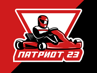 Karting school Patriot 23 branding design illustration karting logo sports design sports logo