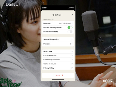 DailyUI #007 - Settings app daily 100 challenge dailyui mobile settings ui