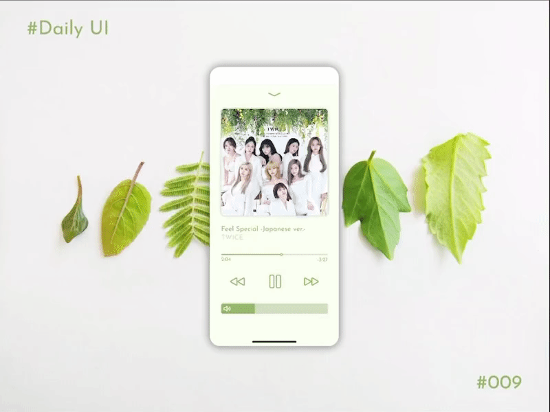 DailyUI #009 - Music Player app daily 100 challenge dailyui k pop mobile music player twice ui