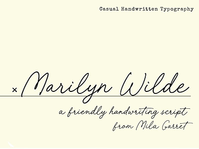 Marilyn Wilde Handwriting Script 3d animation branding design graphic design icon illustration illustrator logo motion graphics ui ux vector