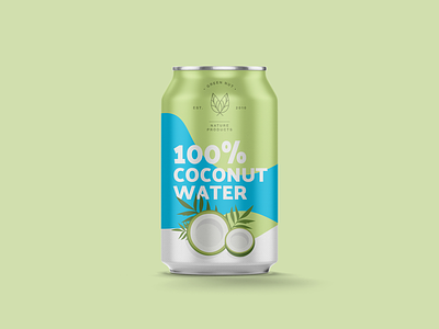 Coconut Water | Packaging branding can coconut illustration mockup package typography vector water