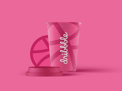 Dribbble Coffee Shot | Dribbble branding coffee cup dribbble hello logo pink shot typography vector visual