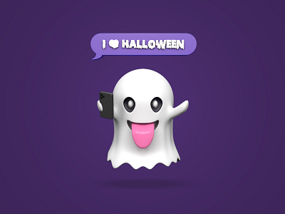 Funny Ghost | 3D 3d bubble c4d character funny ghost halloween halloween design illustration iphone modeling render scary spooky sticker text