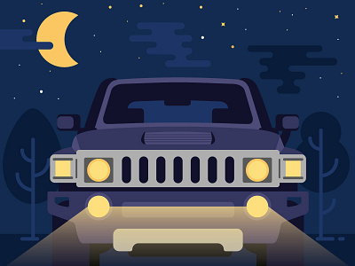 Hummer Time car hummer jeep moon night